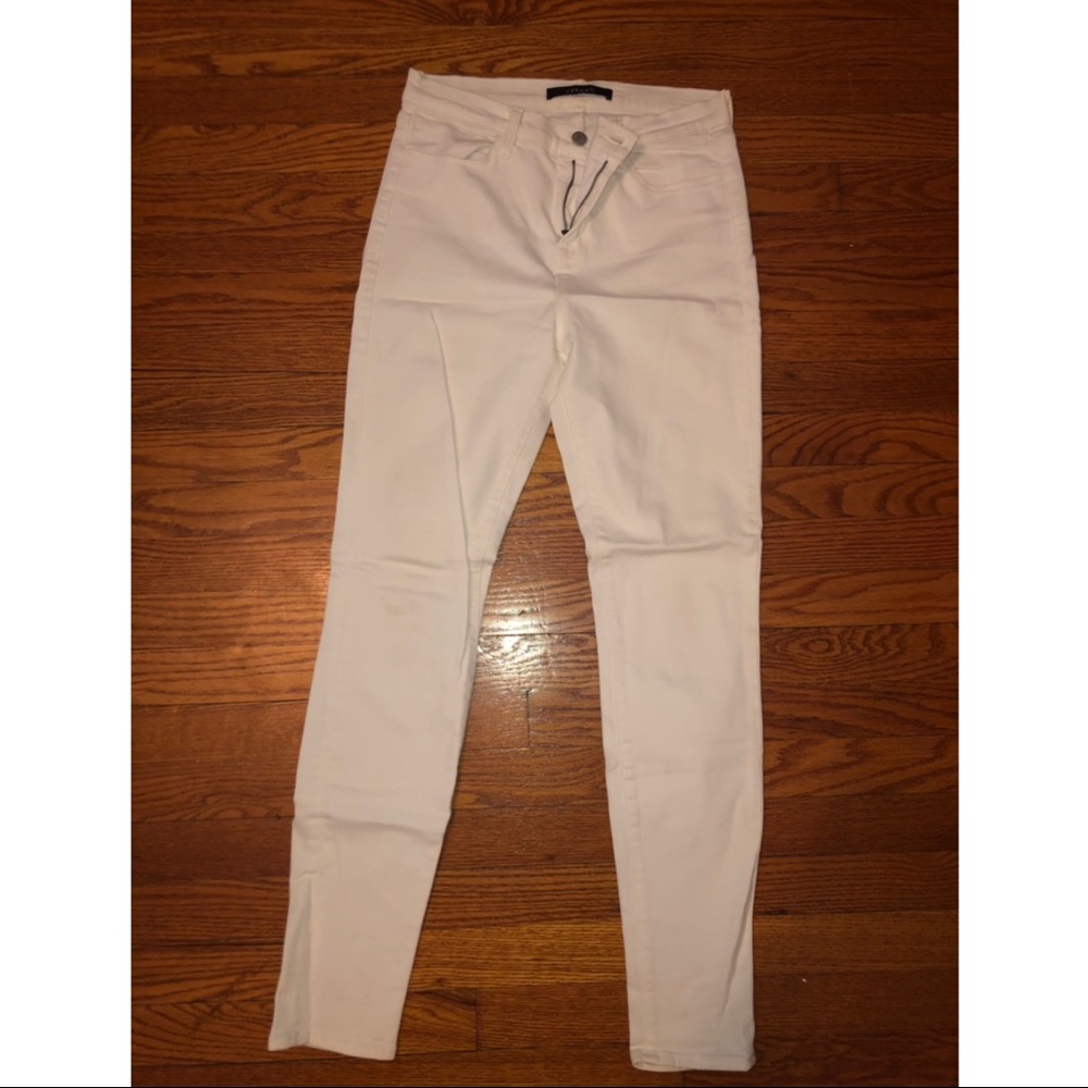 J Brand High Waisted White Skinny Jeans